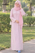 Pink Stripe front pocket Long Modest wear
