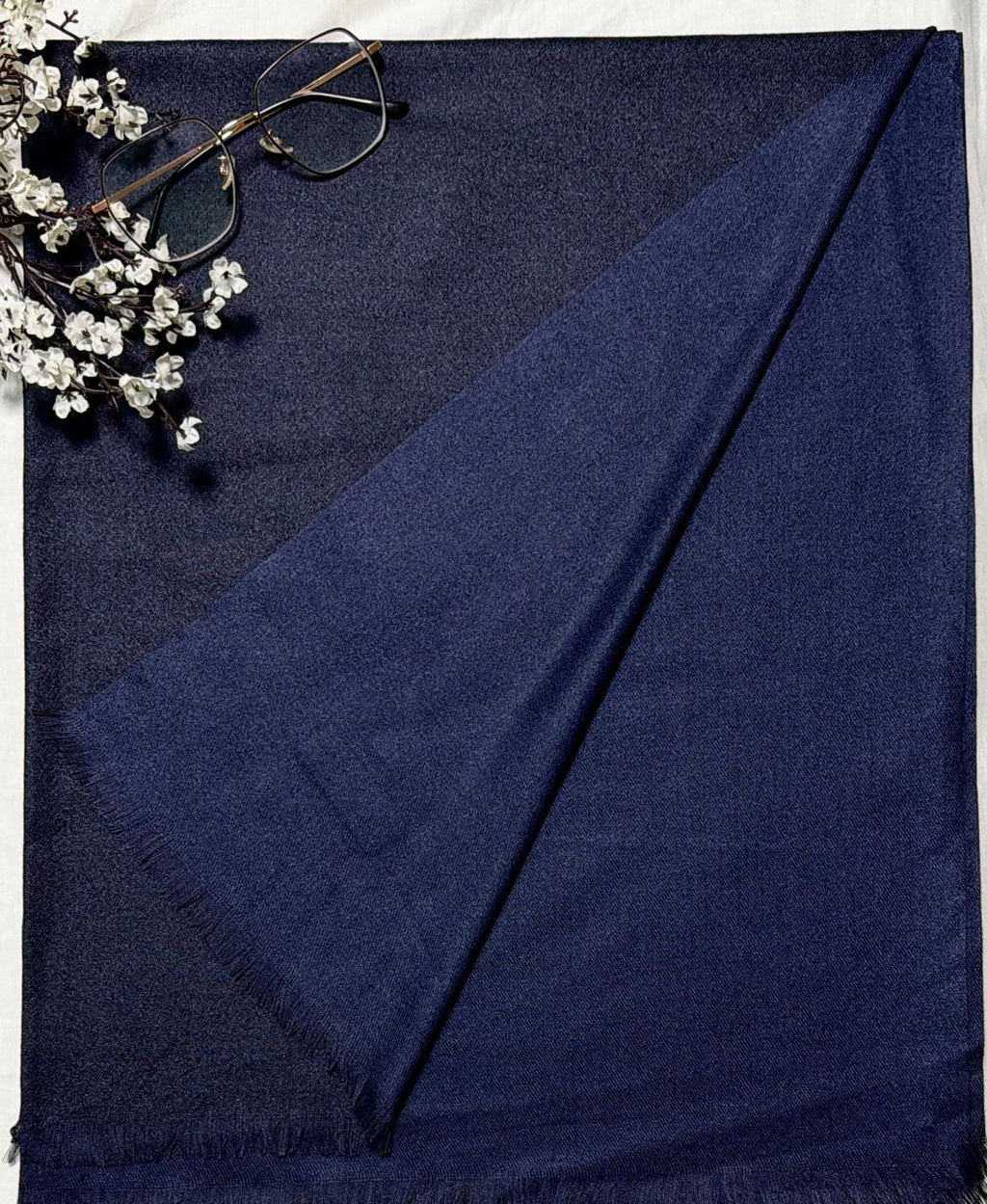 Cashmere Two Tone Stole- Midnight Blue+ Royal Blue
